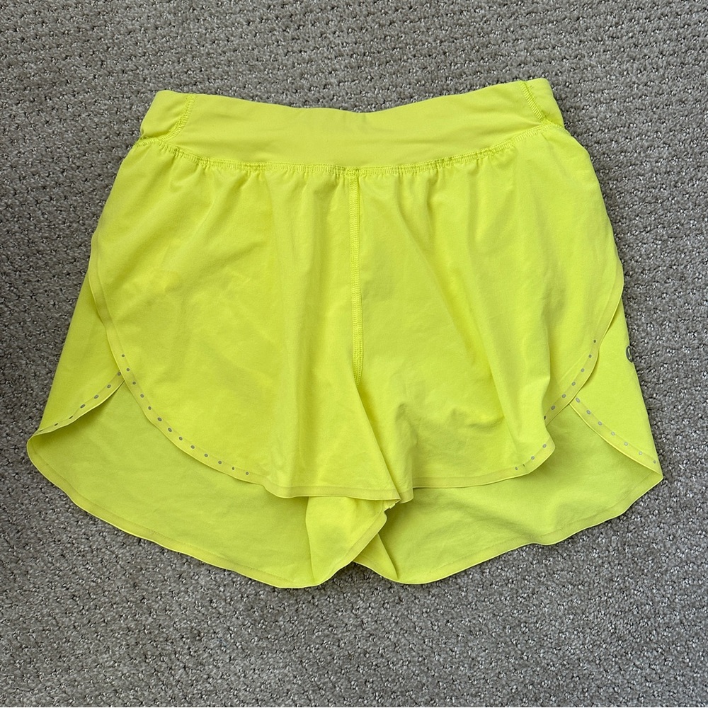 Women's Neon Yellow Athletic Shorts - Picture 2 of 5